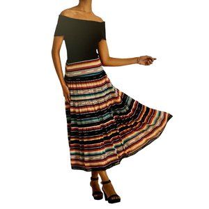 NWT LAUREN RALPH LAUREN PETITE BLANKET-STRIPE MOTIF TI BLACK varies